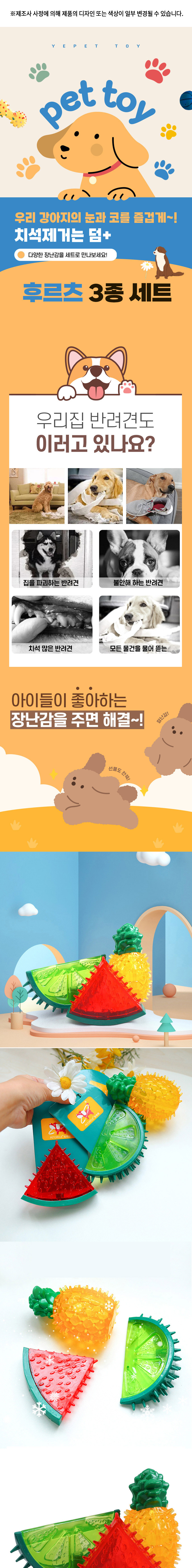 [무료배송] 반려동물 후르츠 이갈이 3종 세트 1번째