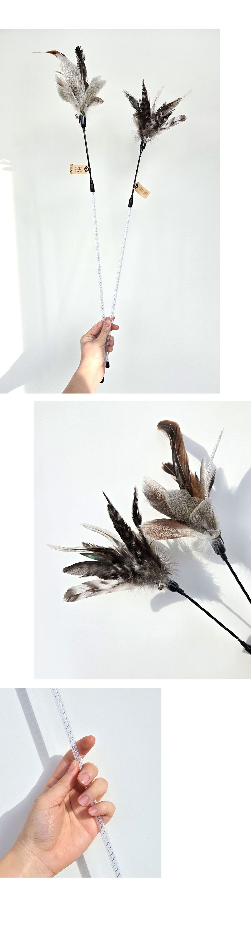 [무료배송] [2개] 크레용펫 캣 팡파레 천연 깃털 롱 낚시대 75cm 9번째