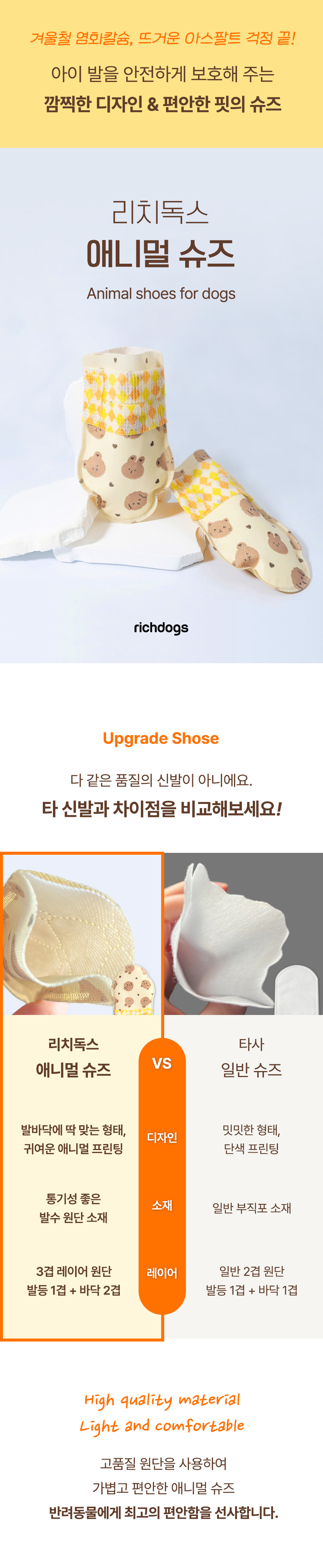 [무료배송] 리치독스 애니멀 일회용 신발 20매 S-M 1번째