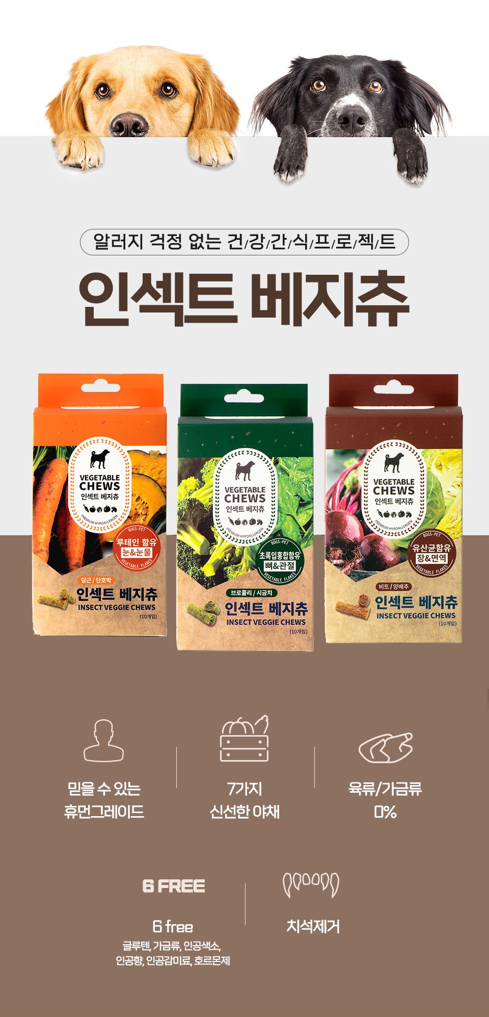 벅스펫 독 인섹트 베지츄 장건강 비트&양배추 (10개입) 4번째