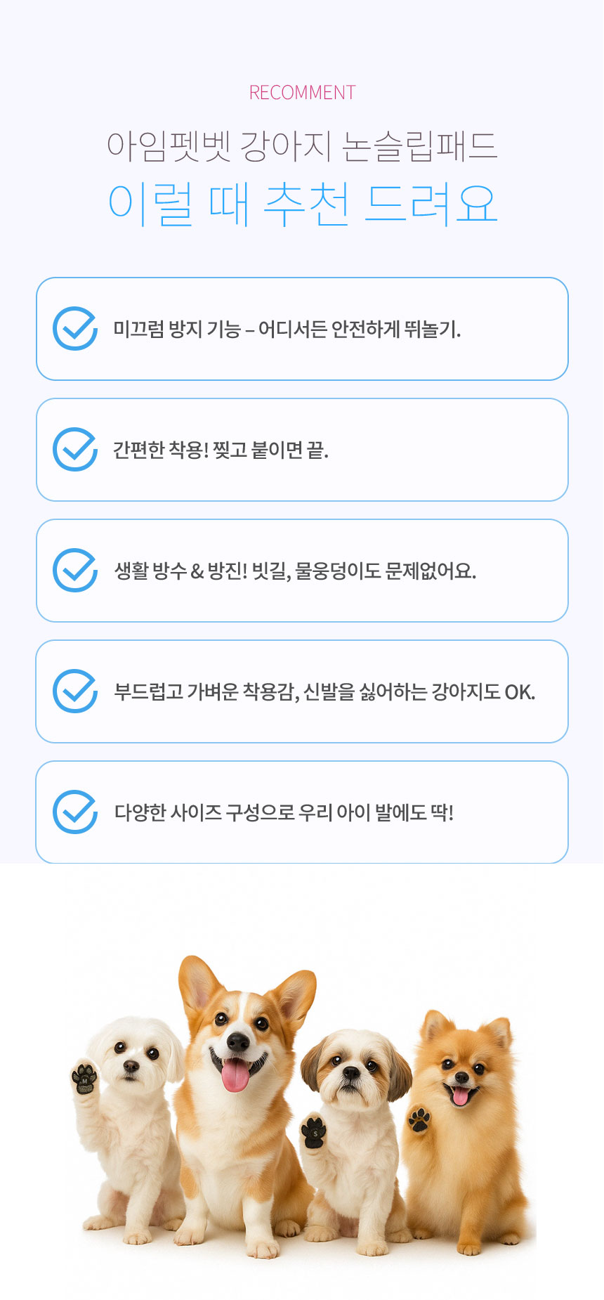[NEW신상][무료배송] 아임펫벳 강아지 미끄럼방지 패드 DDP1_1Set(4P) 4번째
