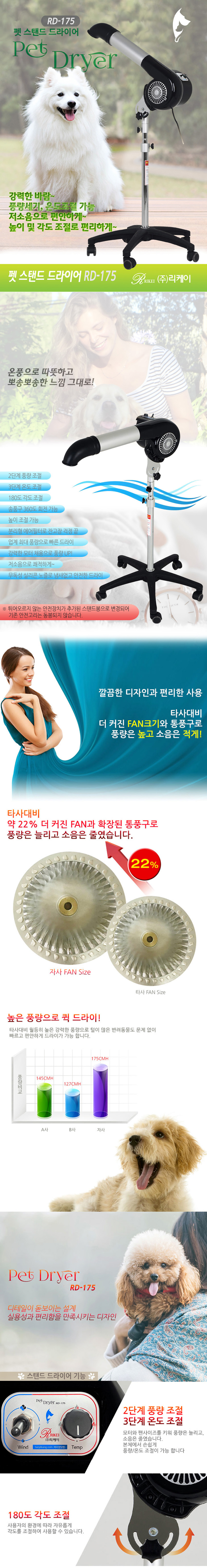 [무료배송] 리케이 스탠드 드라이기 (RD-175) 1번째