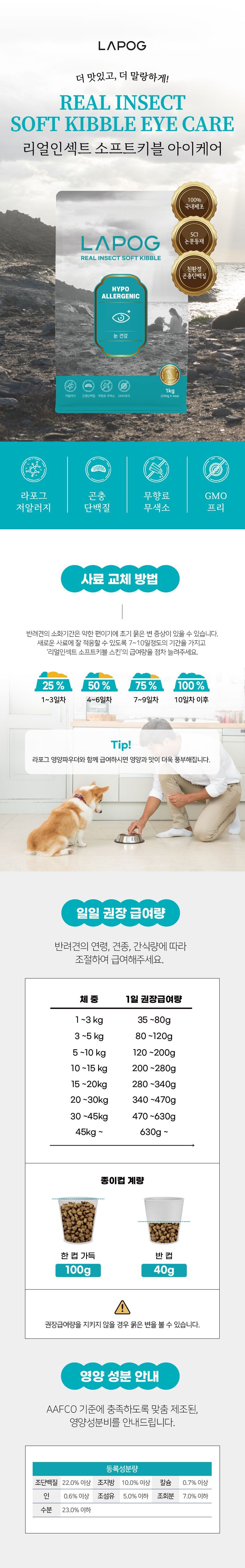 [NEW신상][사료샘플] 라포그 독 리얼인섹트 소프트키블 아이케어 40g 18번째
