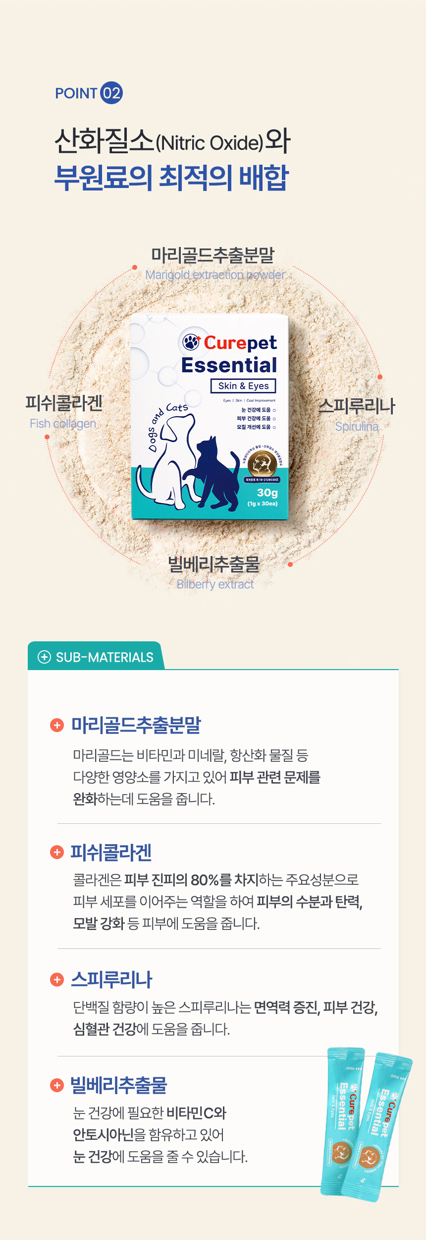 [NEW신상][무료배송] 큐어펫 피부&눈 영양제 30g 16번째