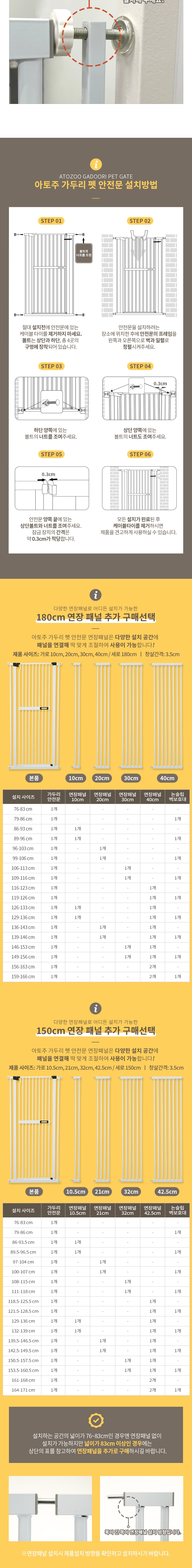[무료배송] 아토주 가두리 고양이 방묘문 안전문 펫도어 1.8m 7번째