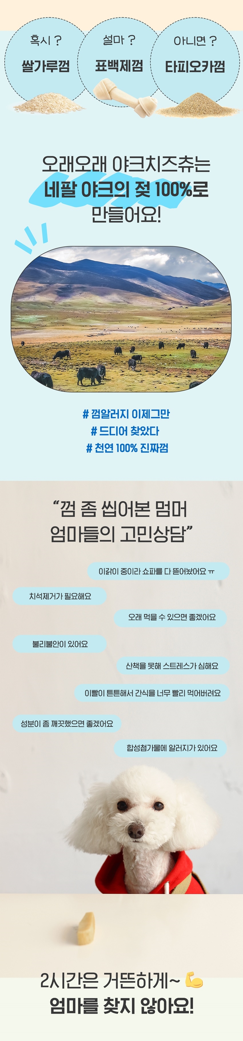 [NEW신상][무료배송] 오래오래프로젝트 히말라야 100% 오래먹는 천연 간식 야크치즈 츄 세트 PUFF [2팩] 2번째