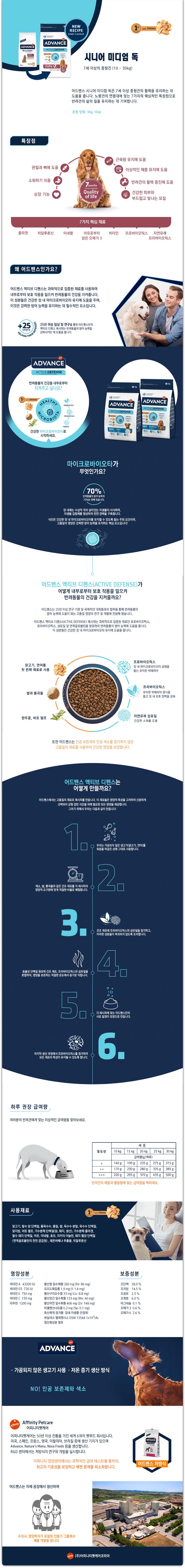 [무료배송] 어드밴스 독 시니어 미디엄 3kg 1번째