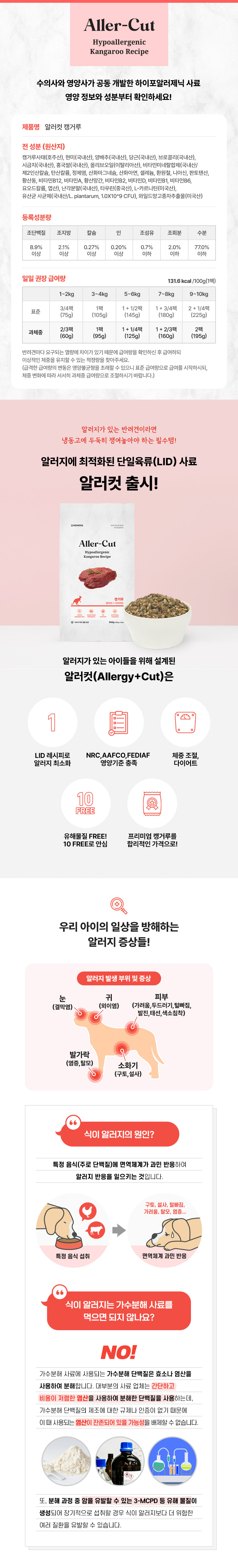 [무료배송] 하이독 알러컷 캥거루 화식 100g*10팩 2번째