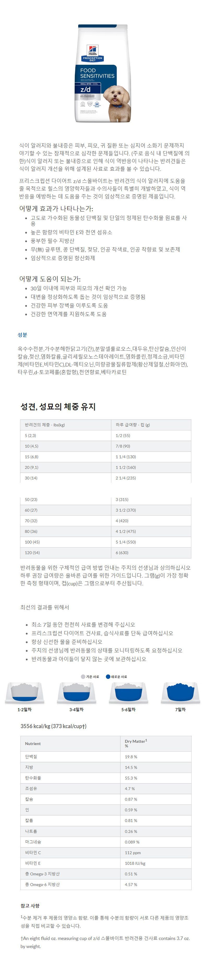 [무료배송] 힐스 독 z/d 스몰바이트 7.98kg  1번째