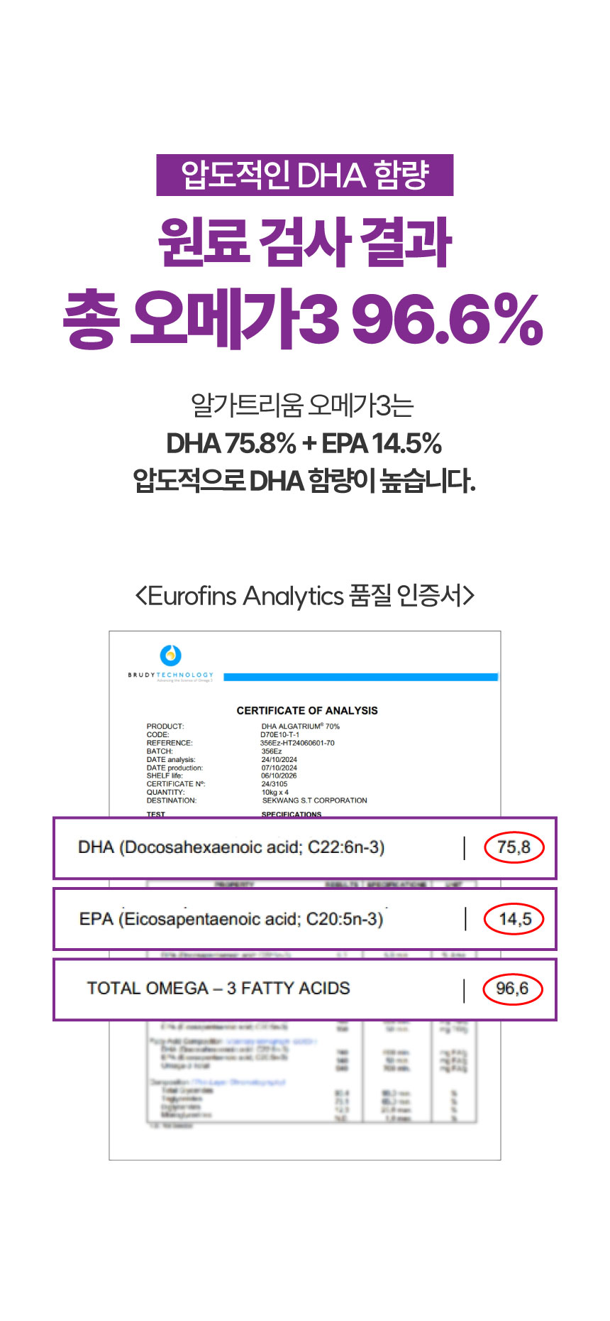 [NEW신상][무료배송] 메이드인랩 보장순도85% 알가트리움 rTG 오메가3 맥스 14번째