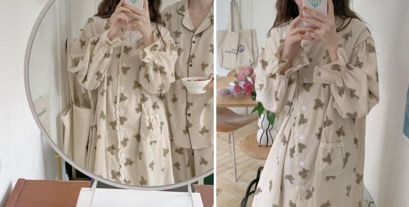 [무료배송] 찰리롤리 카카 곰 강아지 잠옷 레이스 커플룩 S-2XL 25번째