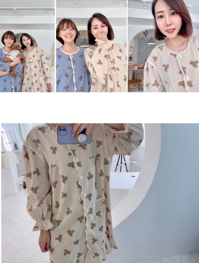 [무료배송] 찰리롤리 카카 곰 강아지 잠옷 레이스 커플룩 S-2XL 21번째