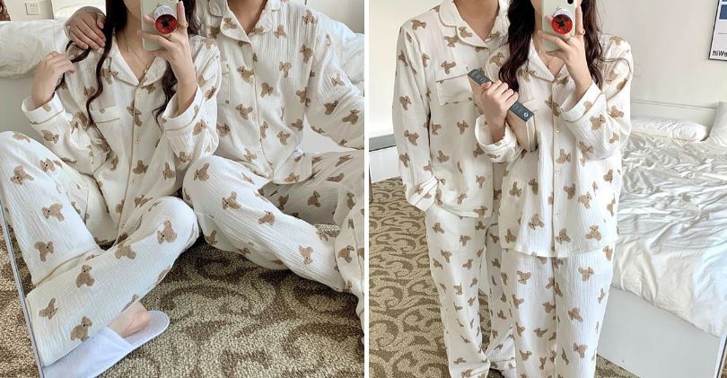 [무료배송] 찰리롤리 카카 곰 강아지 잠옷 레이스 커플룩 S-2XL 28번째