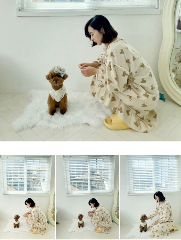 [무료배송] 찰리롤리 카카 곰 강아지 잠옷 레이스 커플룩 S-2XL 16번째