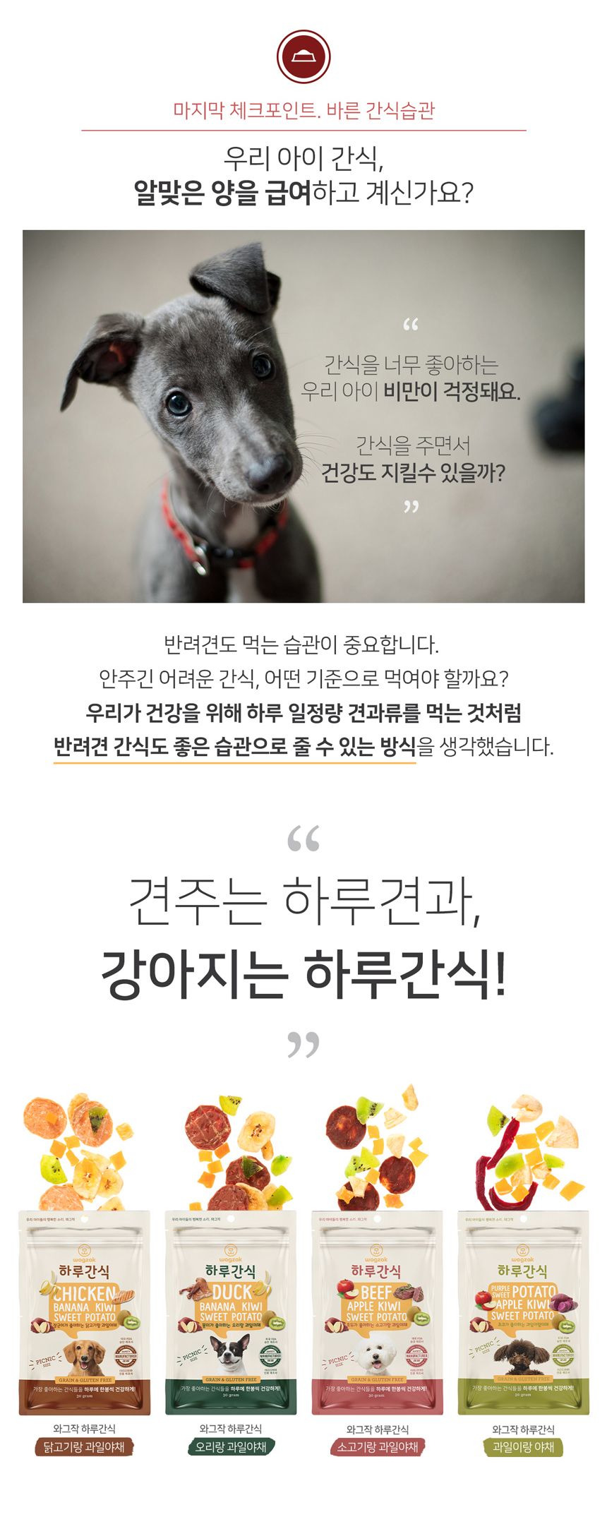 [무료배송] 와그작 하루간식 닭고기/오리/소고기/과일야채 14p 5번째