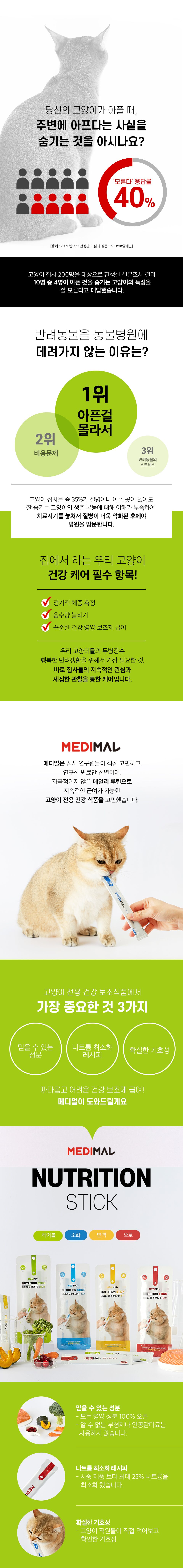 [체험팩] 메디멀 캣 영양스틱 헤어볼 15g*2p 1번째