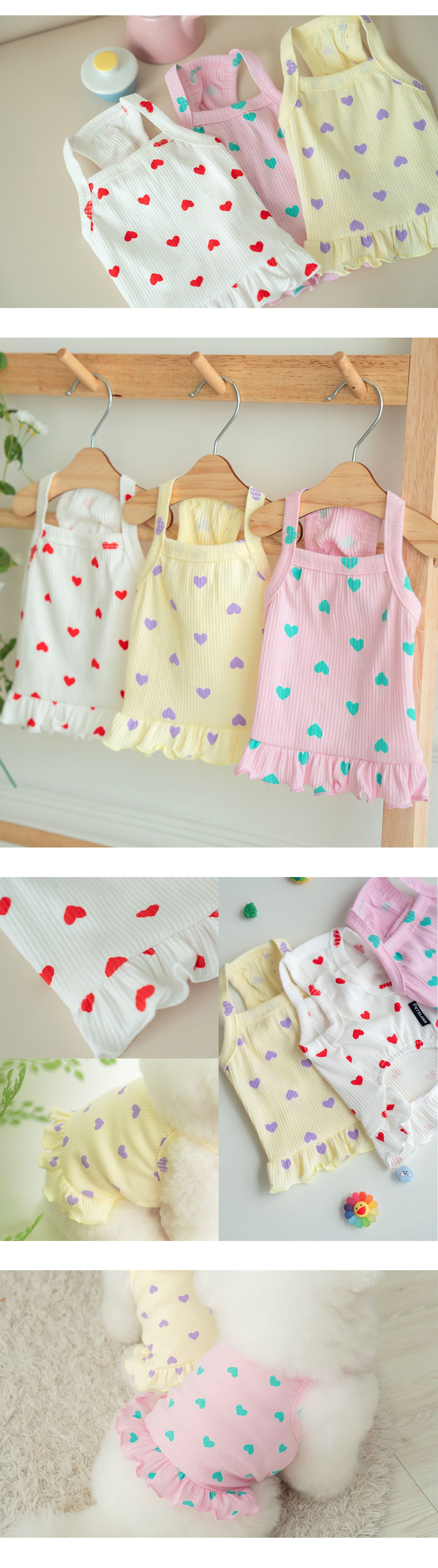 [무료배송] 펫츠랜드 러브프릴 나시티 핑크  S-2XL 5번째