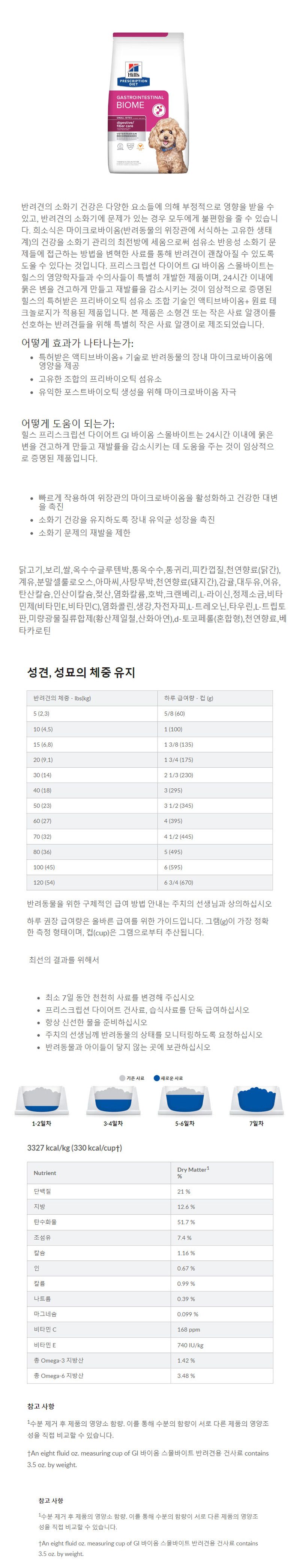 [무료배송][2개] 힐스 독 GI 바이옴 스몰바이트 3.17kg 1번째