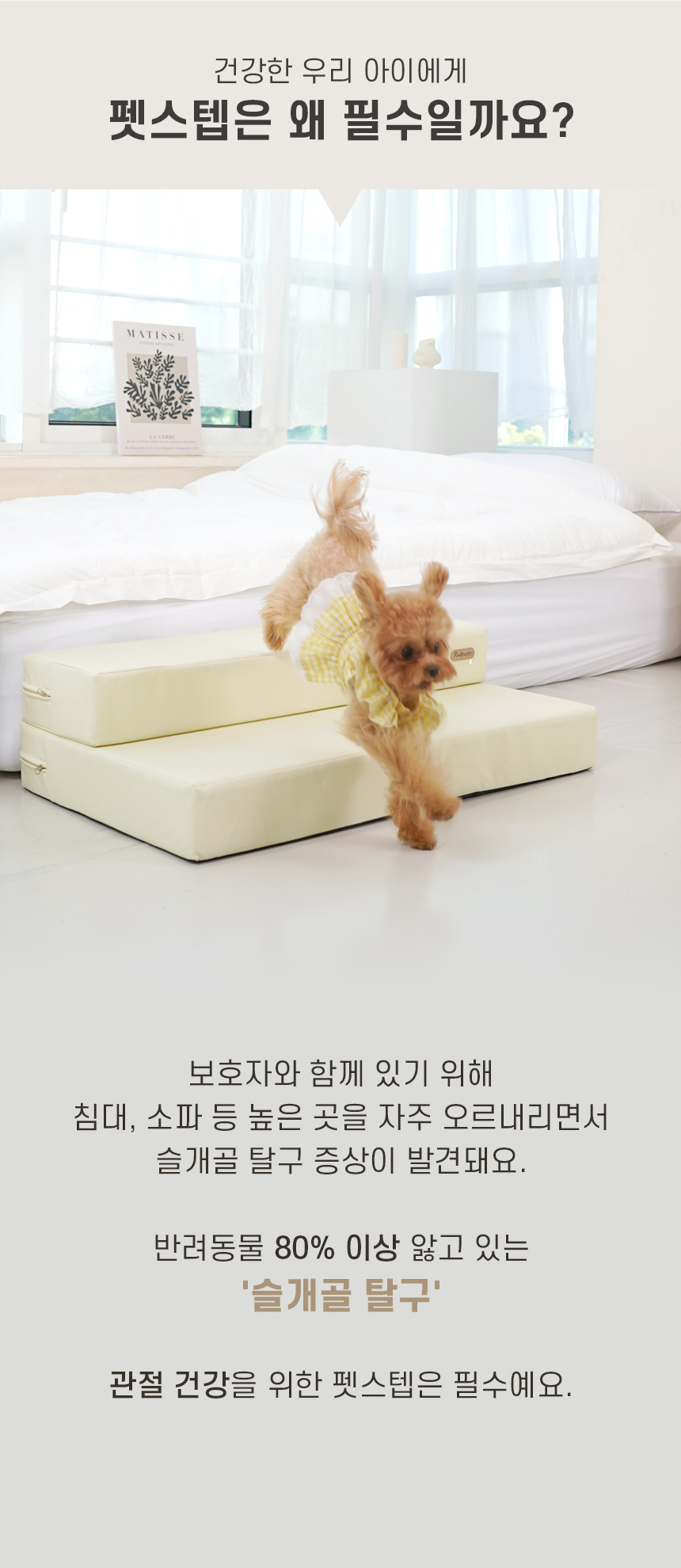 [NEW신상][무료배송] 개과천선 독 윈드레더 접이식 펫스텝 계단 (소프트 아이보리/소프트 그레이) 4번째