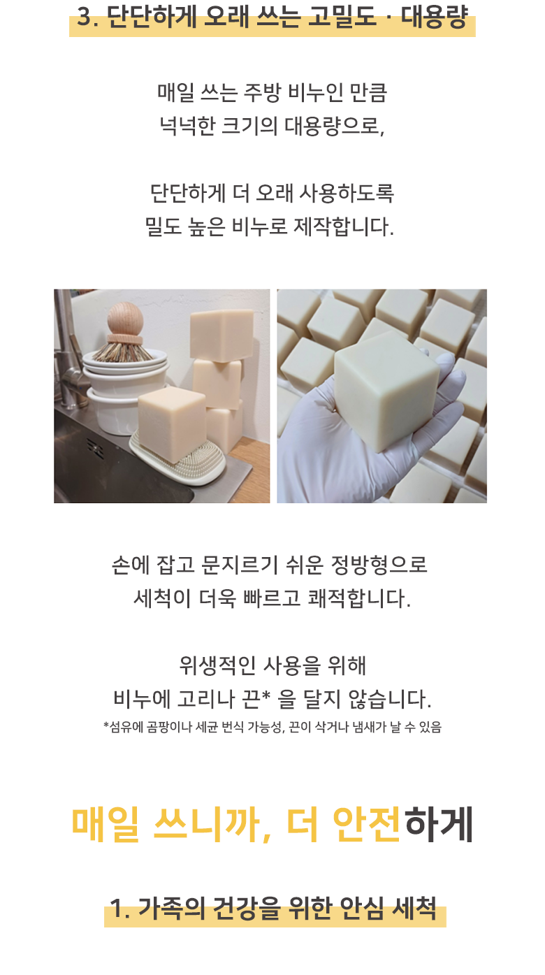 [체험단] [무료배송] 배사봉 세이프 키친 솝 주방비누 35g 9번째