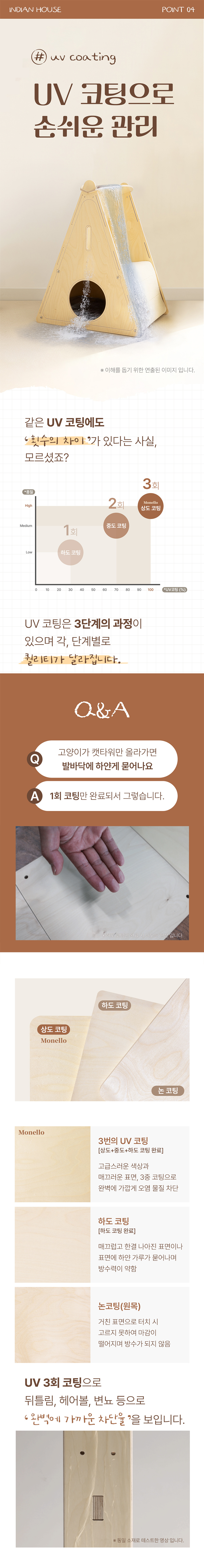 [무료배송] 모넬로 원목 캣 숨숨집 스크래쳐 인디언 하우스 대형 펫가구 (GO24028) 7번째