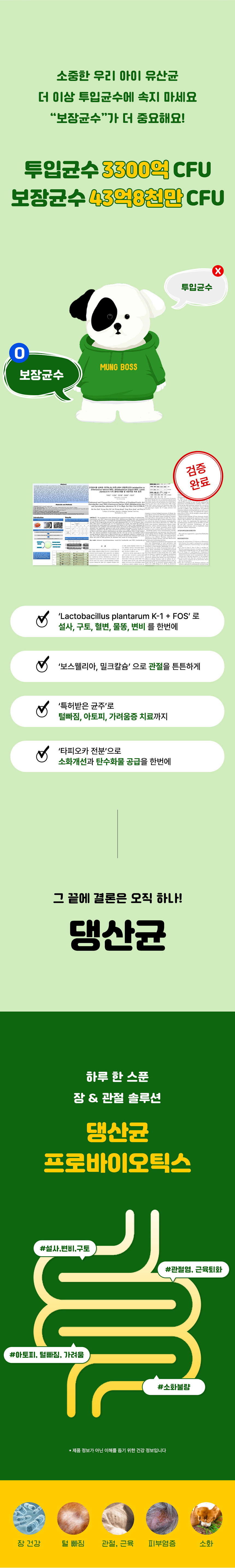 [무료배송] 멍보스 댕산균 국제 PCT 특허 유산균 프로바이오틱스 영양제 60g 16번째