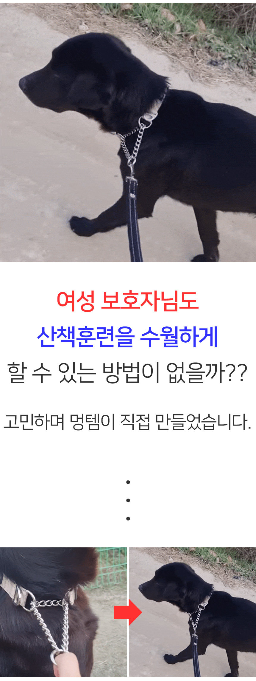 [무료배송] 멍템 반초크 체인 베이지/레드/핑크/오렌지/그린/블루/블랙 S-L 6번째