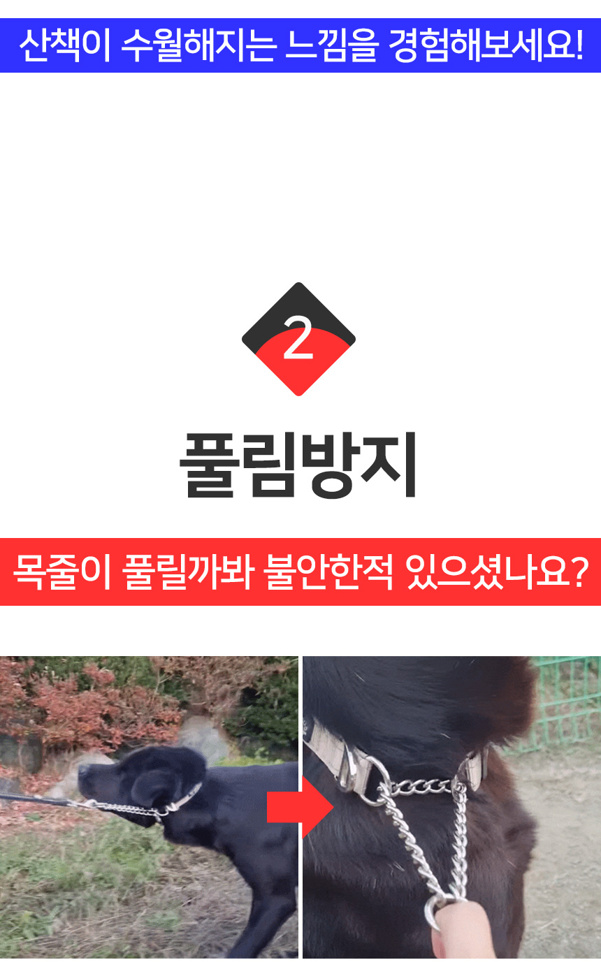 [무료배송] 멍템 반초크 체인 베이지/레드/핑크/오렌지/그린/블루/블랙 S-L 11번째