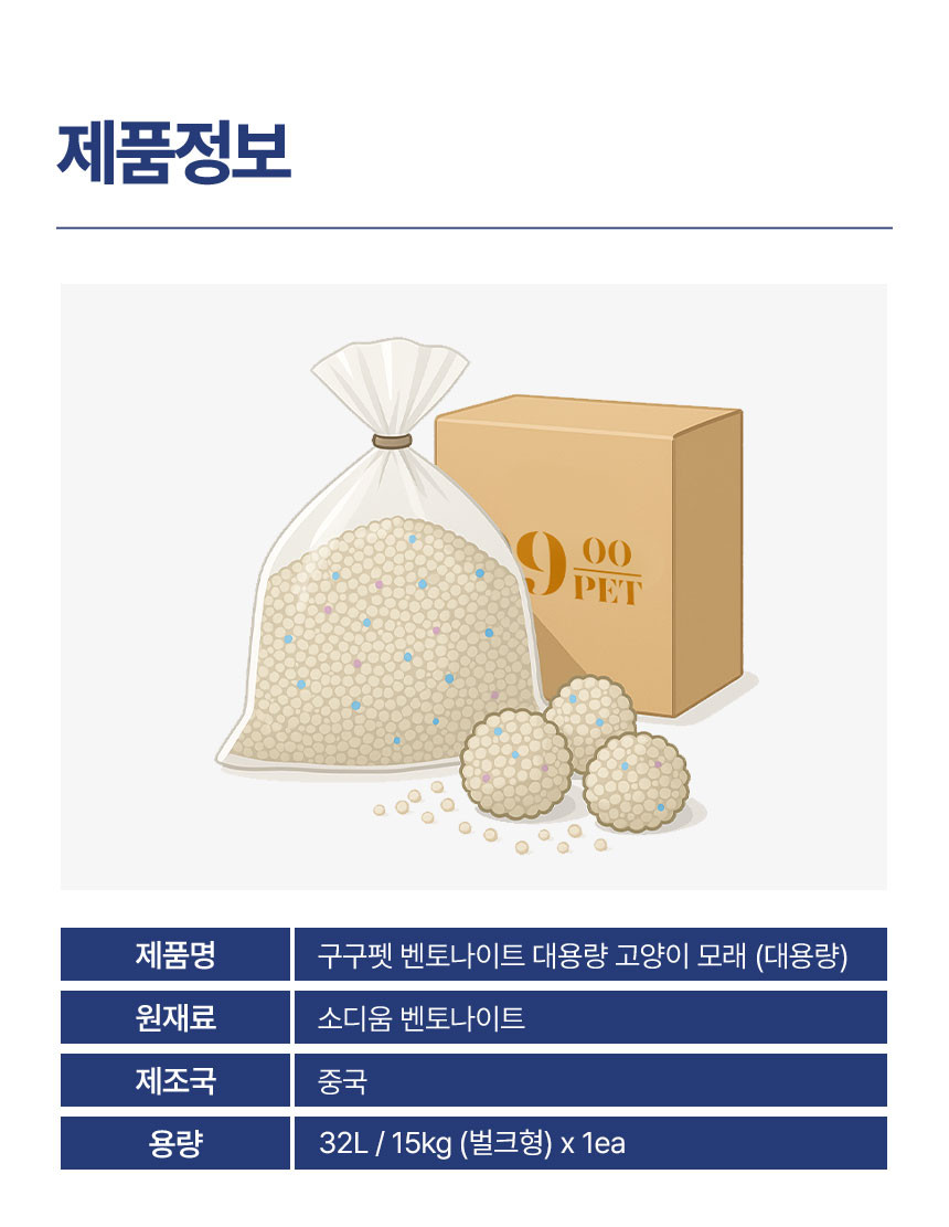 [NEW신상][무료배송] 구구펫 벤토나이트 모래 무향 15kg 7번째