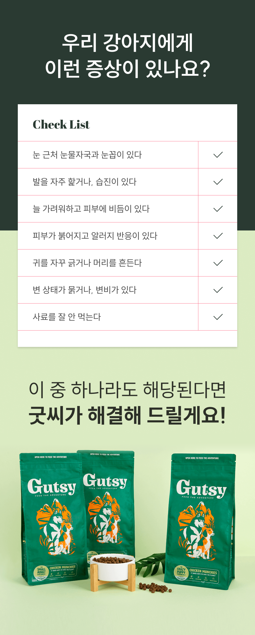 굿씨 독 그레인프리 치킨 먼치즈 어덜트 라지바이트 2kg 1번째