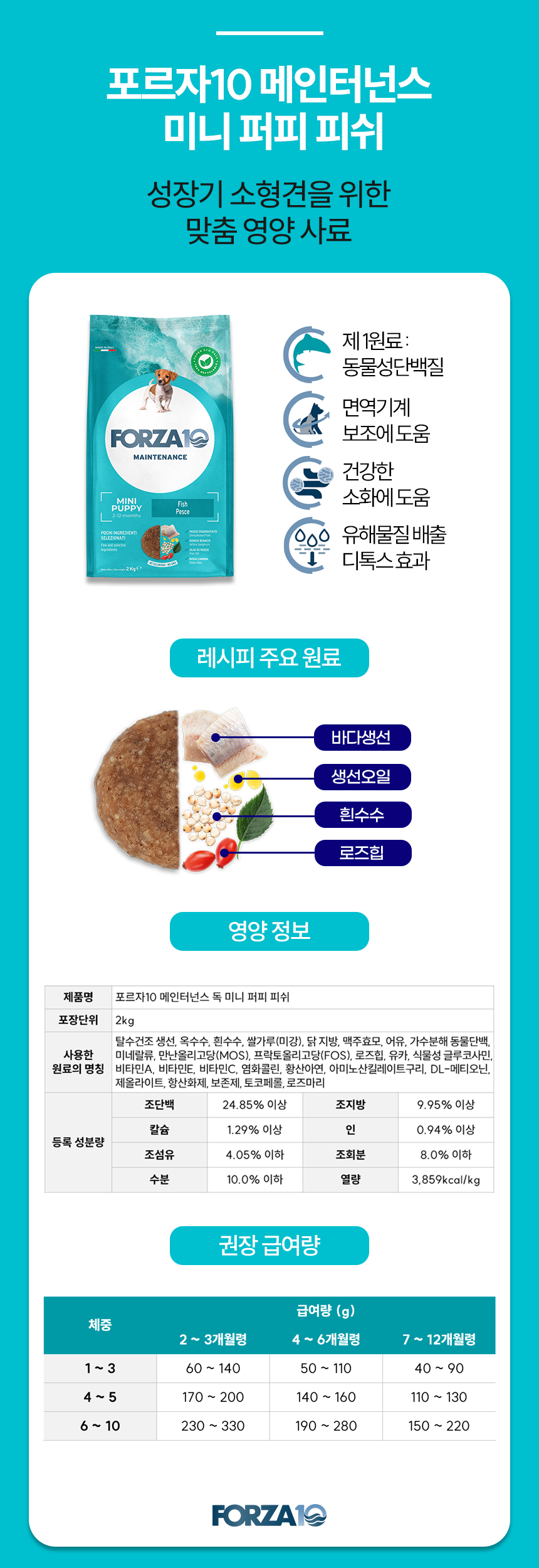 [NEW신상][무료배송] 포르자10 메인터넌스 미니 퍼피 피쉬 2kg 4번째
