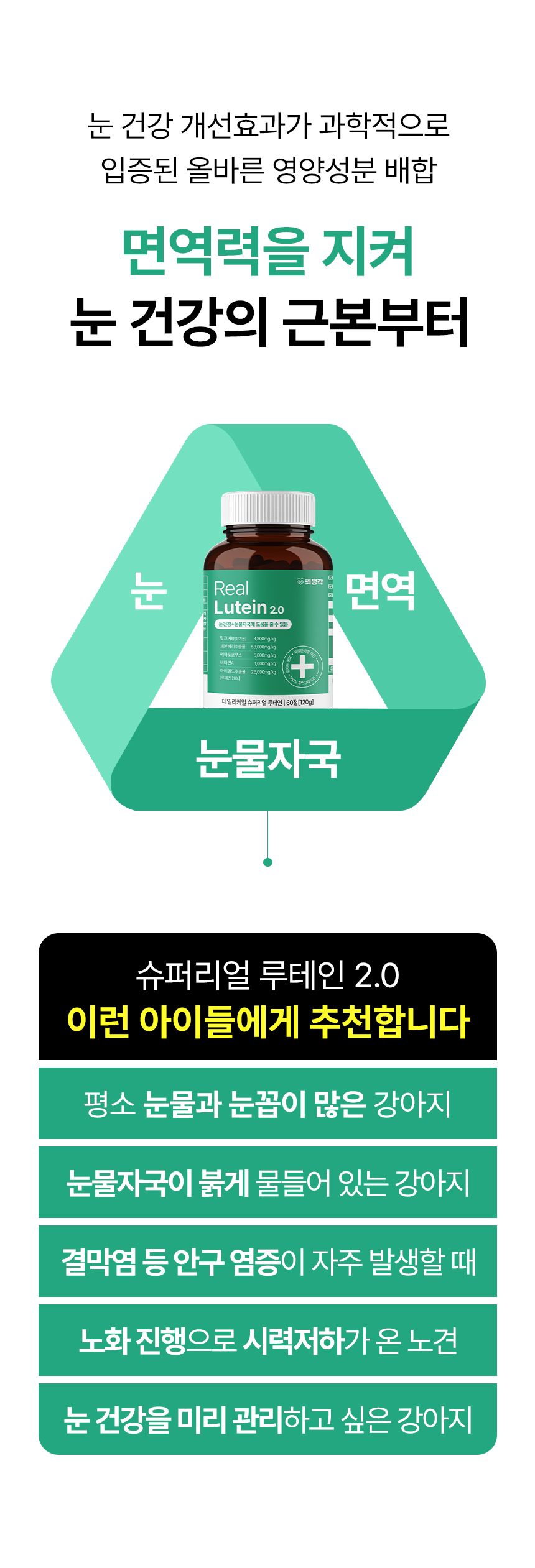 펫생각 독 데일리케얼 리얼루테인 눈 영양제 120g 10번째