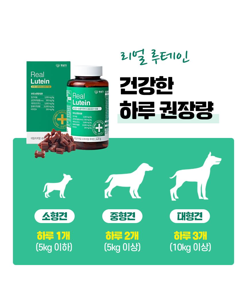 [건강구조대]펫생각 독 데일리케얼 리얼 루테인 눈 영양제 2개월분 120g 16번째