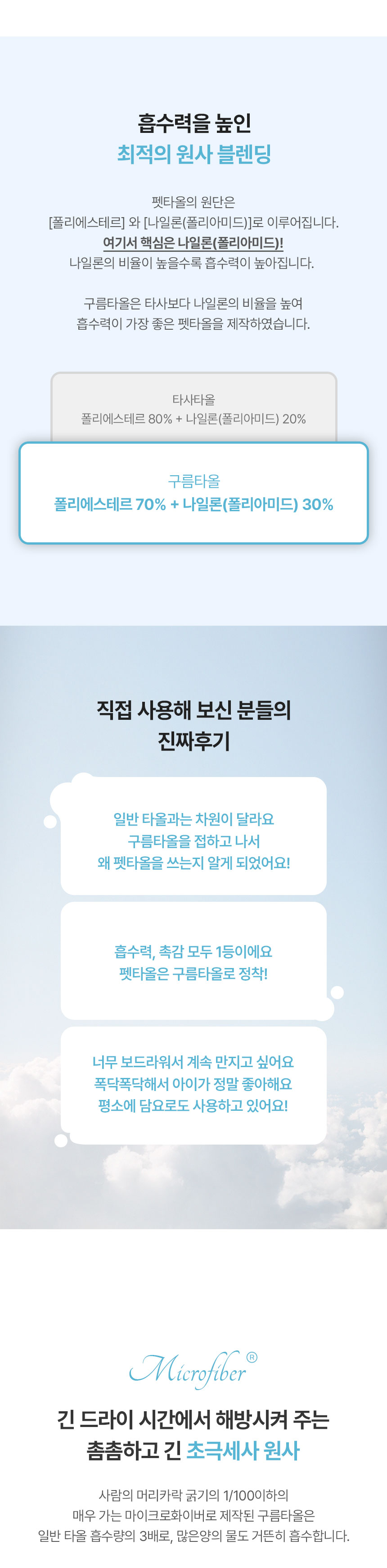 [무료배송] 멍냥이랑 구름타올 S 3p 5번째