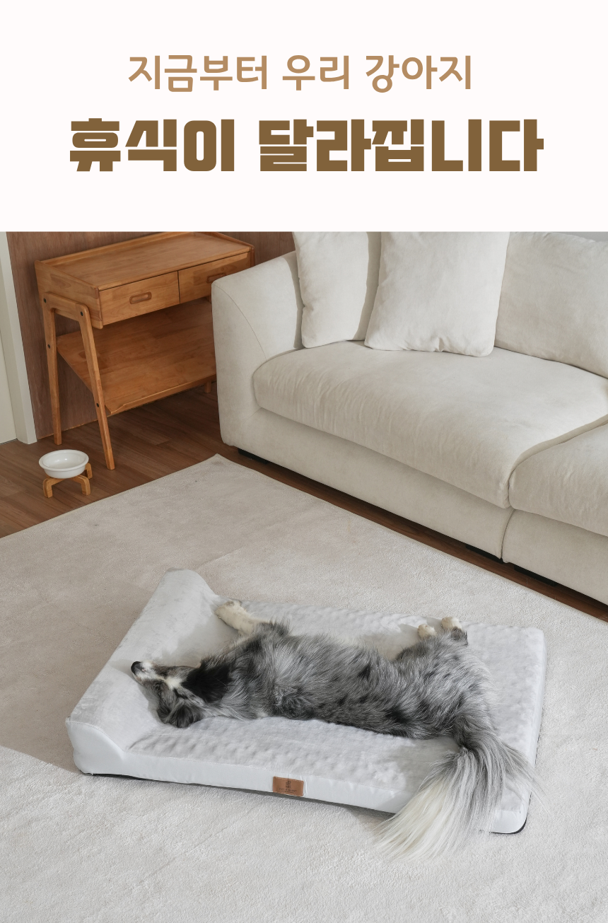 [NEW신상][무료배송] 펫앤마마 대형견 목 베개 사각방석 2종 (그레이/진그레이) L~2XL 4번째