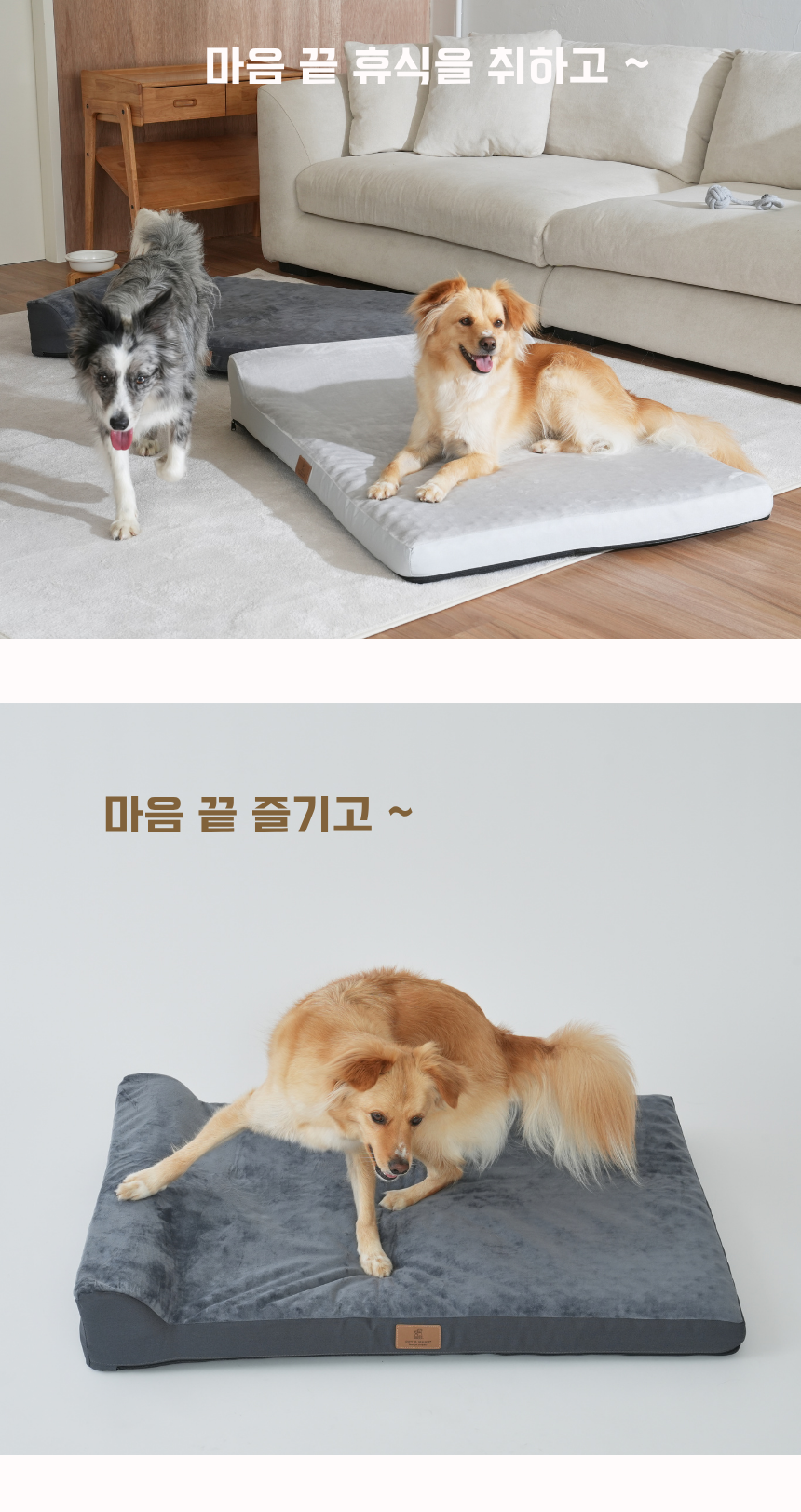 [NEW신상][무료배송] 펫앤마마 대형견 목 베개 사각방석 2종 (그레이/진그레이) L~2XL 7번째