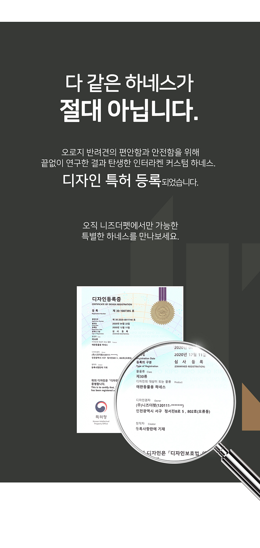 [무료배송] 니즈더펫 인터라켄 커스텀 앞섬방지 앞고리 가슴줄 3번째