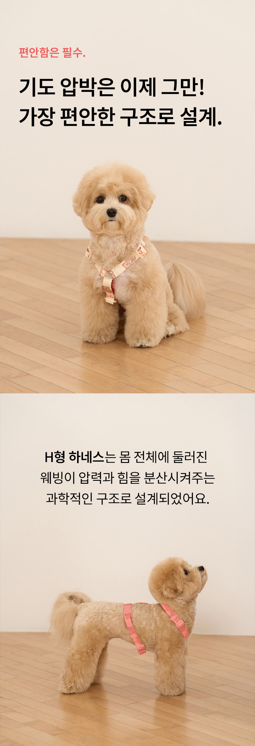 [무료배송] 리카리카 커들리 토이 하네스 H자형 베어/래빗/퍼피 S-L 7번째