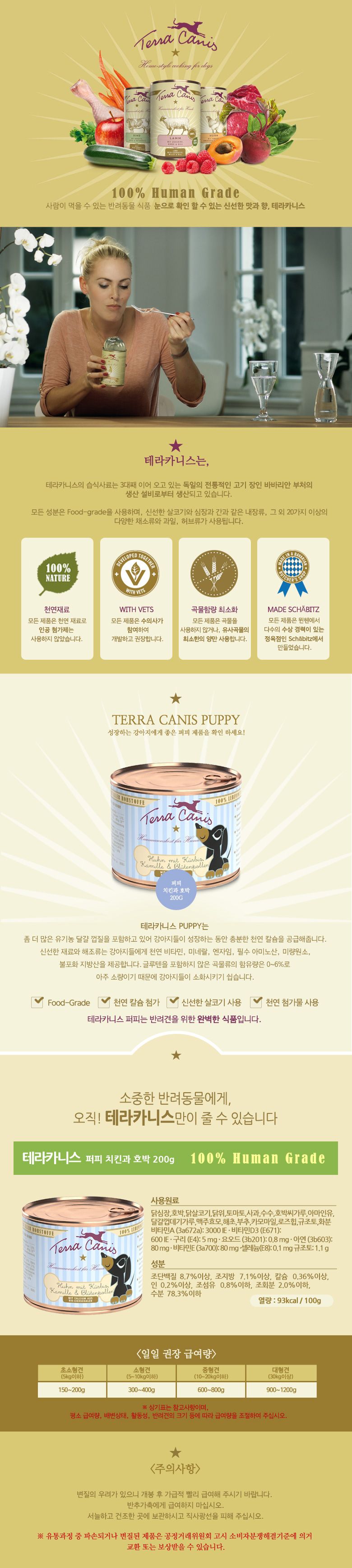 테라카니스 독 치킨&호박 퍼피 200g 1번째