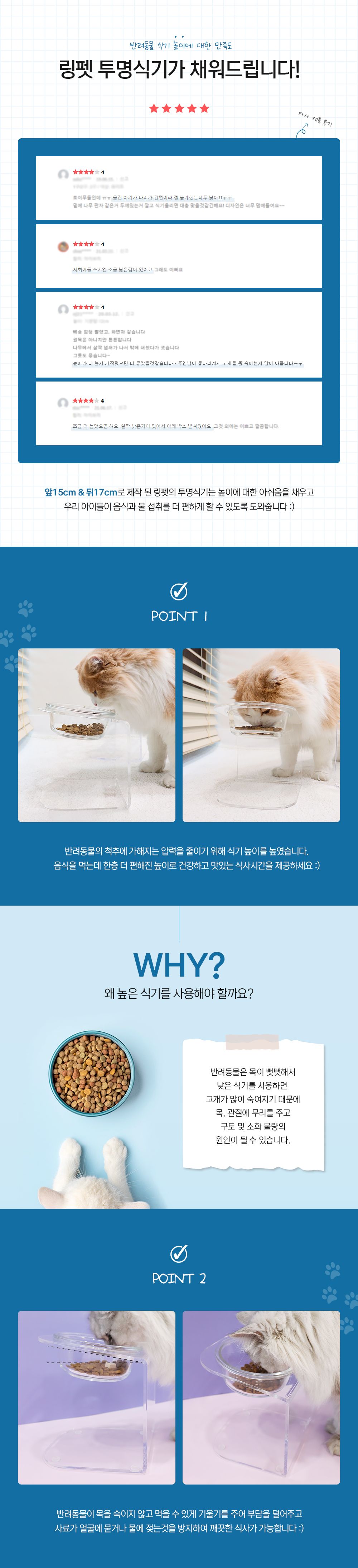 링펫 아크릴식기 2구 17cm  2번째