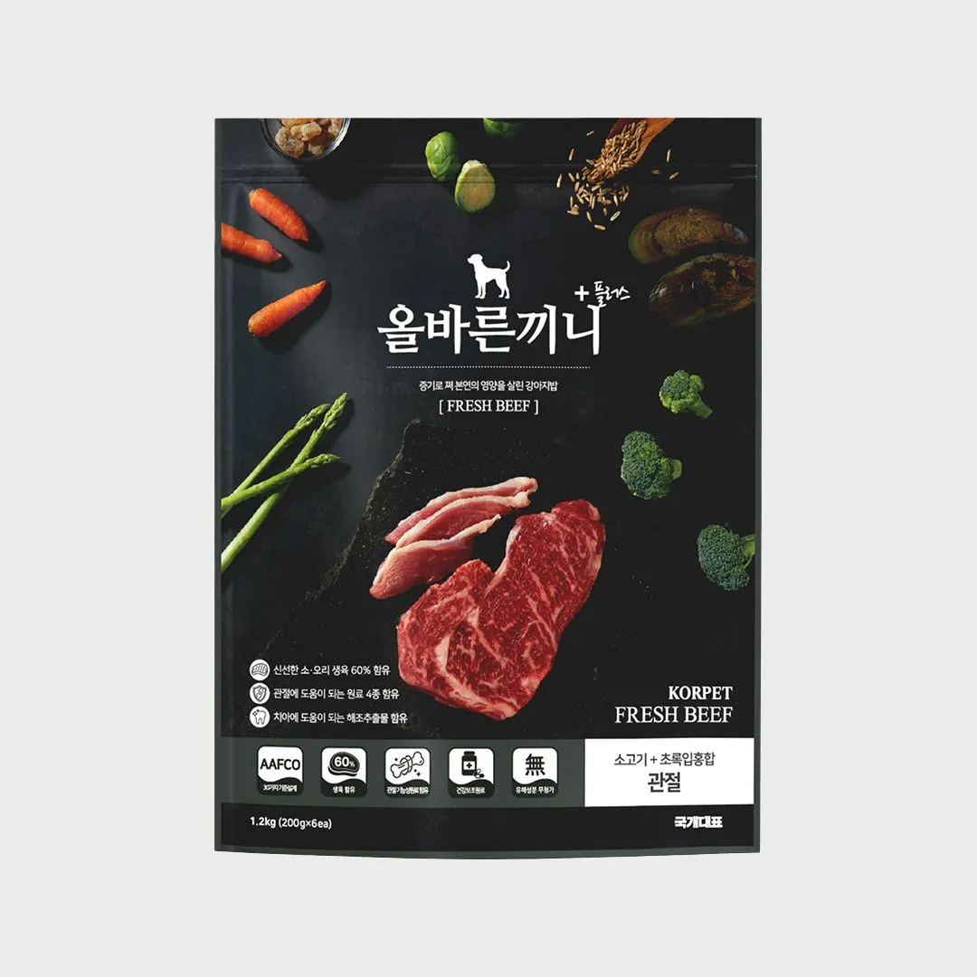 올바른끼니 독 플러스 소고기&초록입홍합 관절건강 1.2kg
