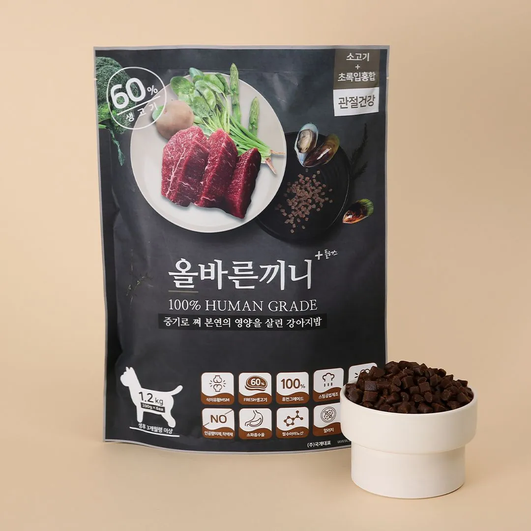 올바른끼니 독 플러스 소고기&초록입홍합 관절건강 1.2kg