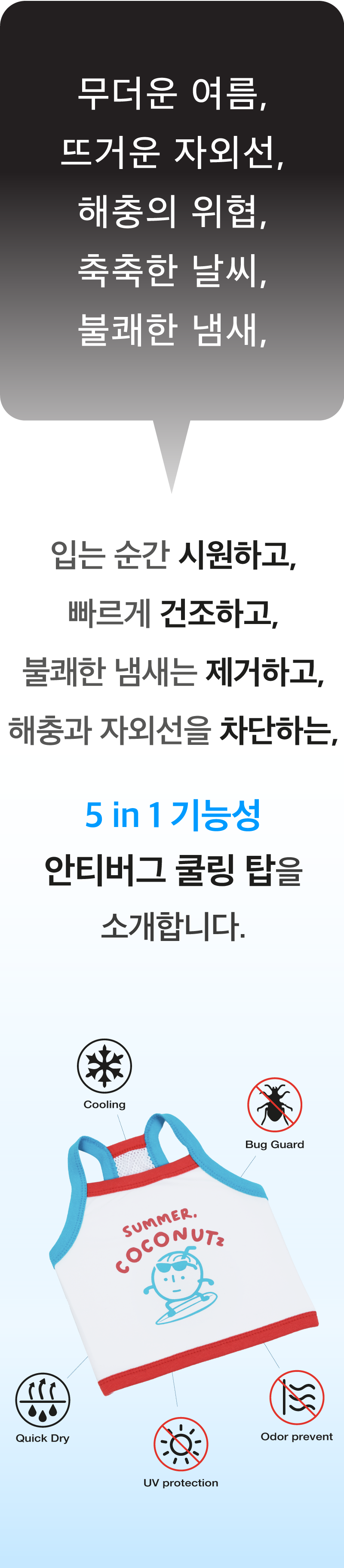 [NEW신상][무료배송] 썸머 코코넛즈 안티버그 쿨링 탑 - 레드&그린 4번째