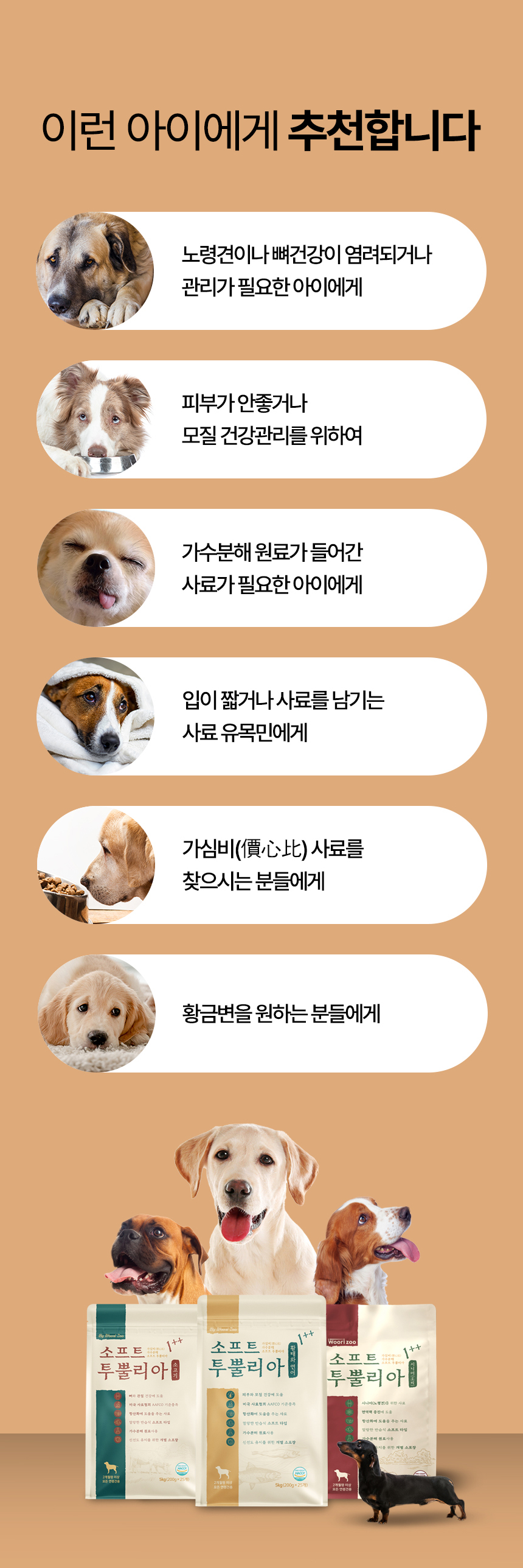 [무료배송] 우리주 독 가수분해 투뿔리아 피모건강 황태와 연어 소프트 사료 200g 5번째