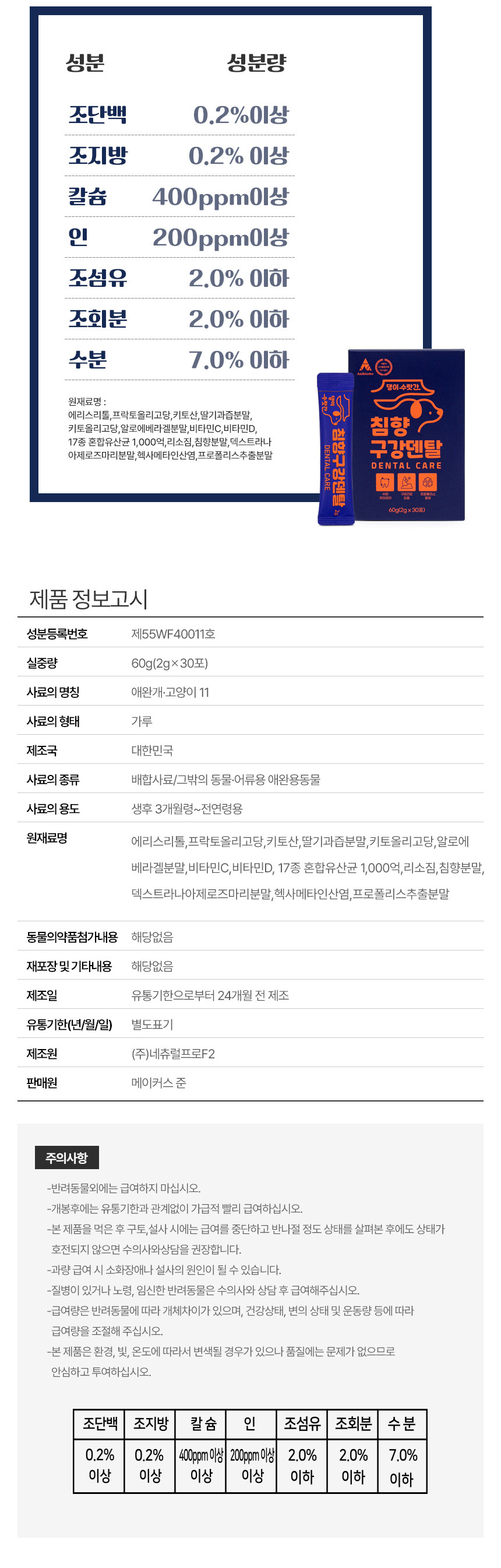 [무료배송] 댕이수랏간 침향 구강 영양제 60g 22번째