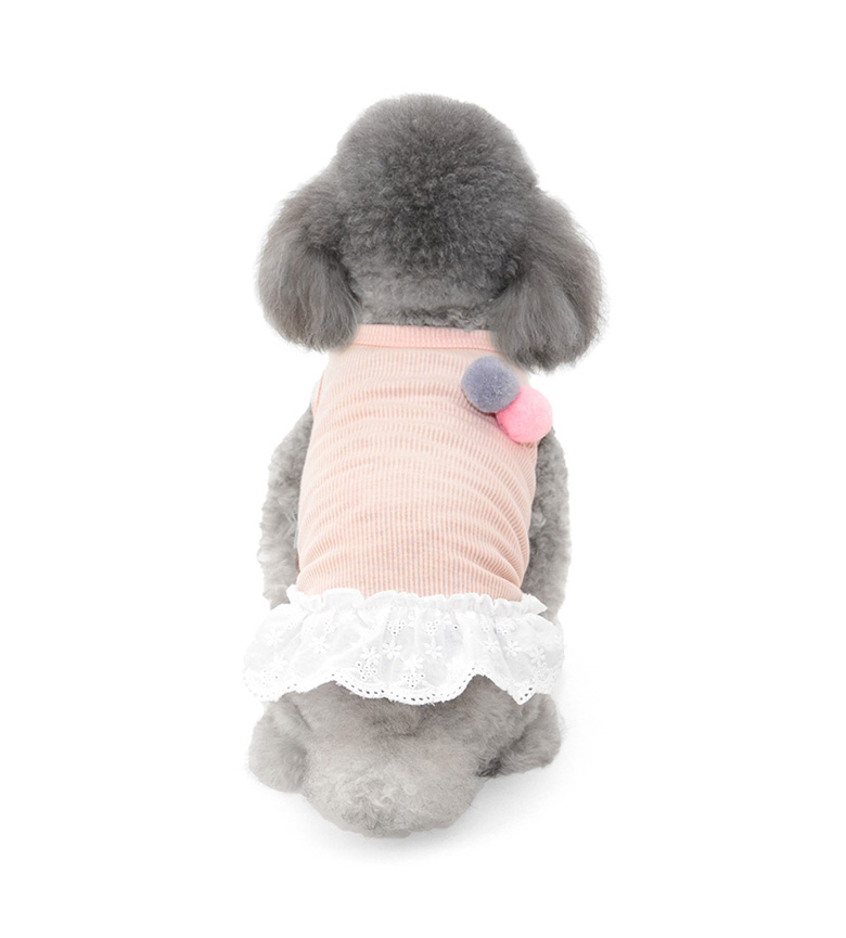 [무료배송] 준성펫 파스텔 레이스 원피스 (핑크/블루) 7번째