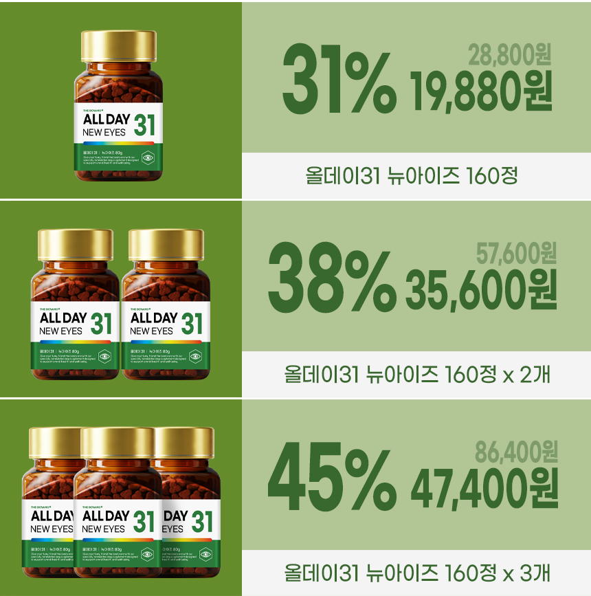 [무료배송] 더보양 독 올데이31 뉴아이즈 눈 영양제 160정 1번째