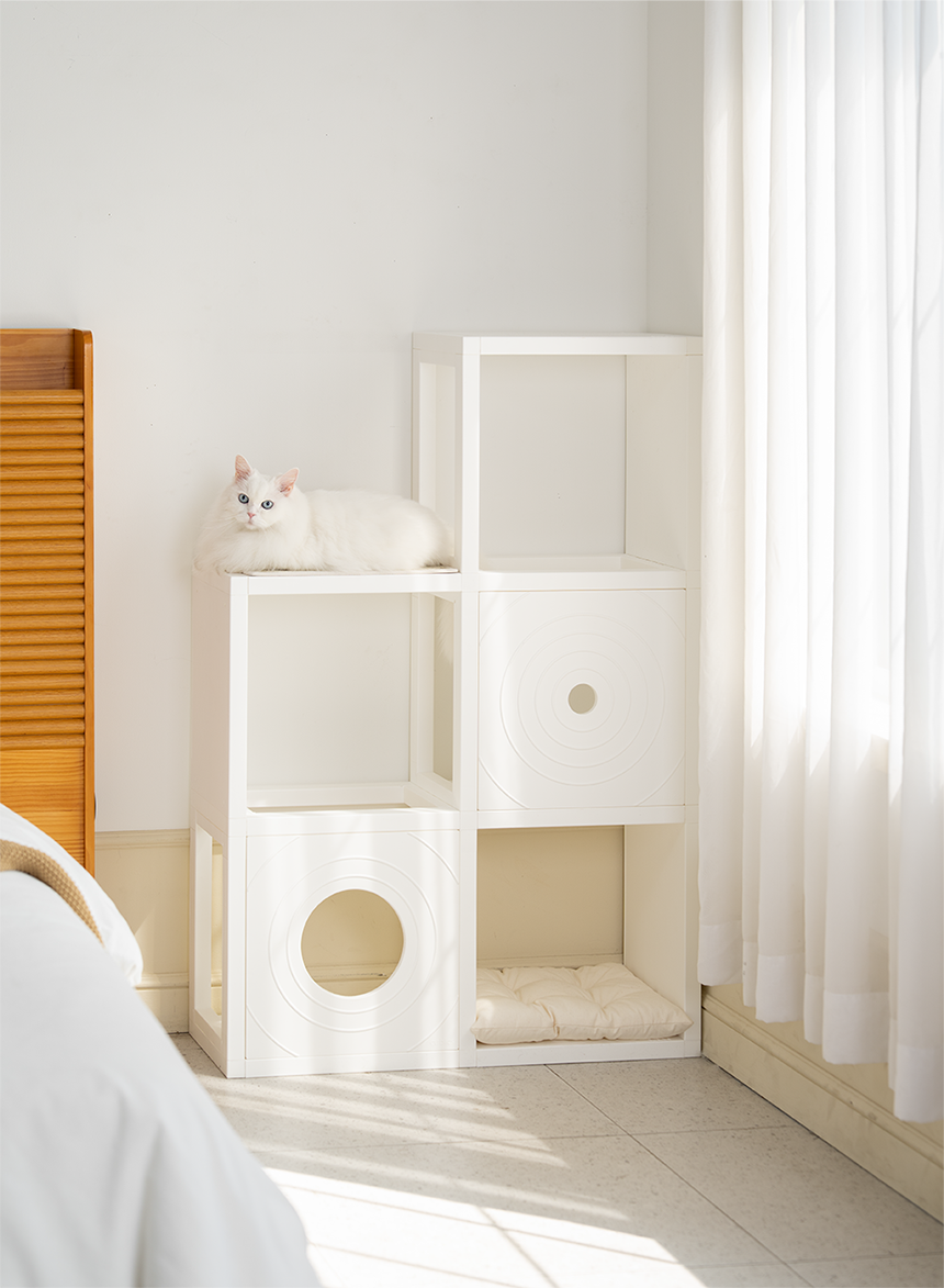 [NEW신상][무료배송] 큐빅스펫 숨숨집 5칸 고양이타워 2X3+ 커버 세트 6color +스크래쳐1장 포함 40번째