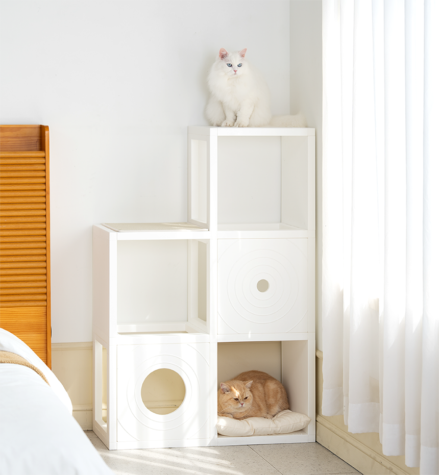 [NEW신상][무료배송] 큐빅스펫 숨숨집 5칸 고양이타워 2X3+ 커버 세트 6color +스크래쳐1장 포함 18번째