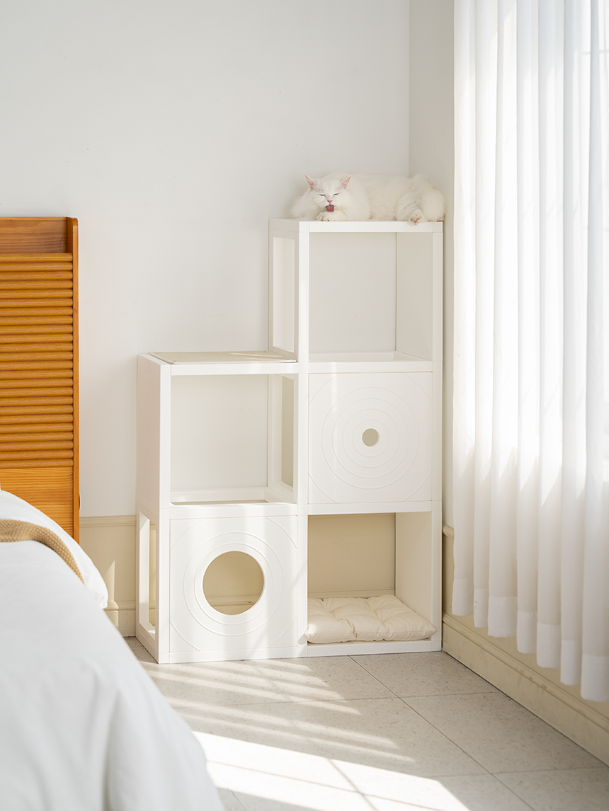 [NEW신상][무료배송] 큐빅스펫 숨숨집 5칸 고양이타워 2X3+ 커버 세트 6color +스크래쳐1장 포함 50번째